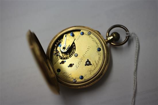 A 19th century 18ct gold keyless lever pocket watch by Parkinson & Frodsham, London, in Parkinson & Frodsham box.